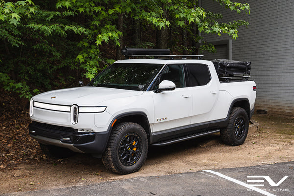 Glacier White Rivian R1t With Satin Black 20