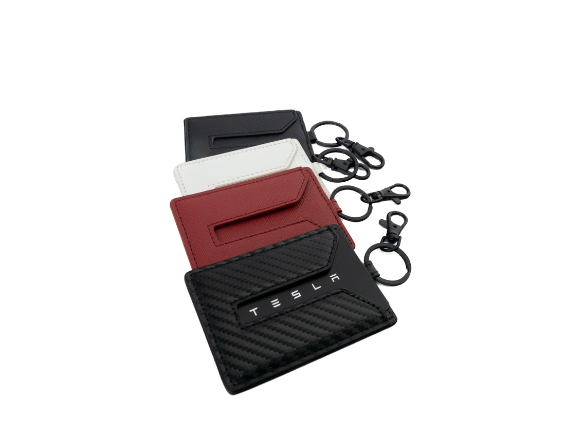 Tesla Model S 3 X Y Cybertruck Color Matched Leather Key Card Holder