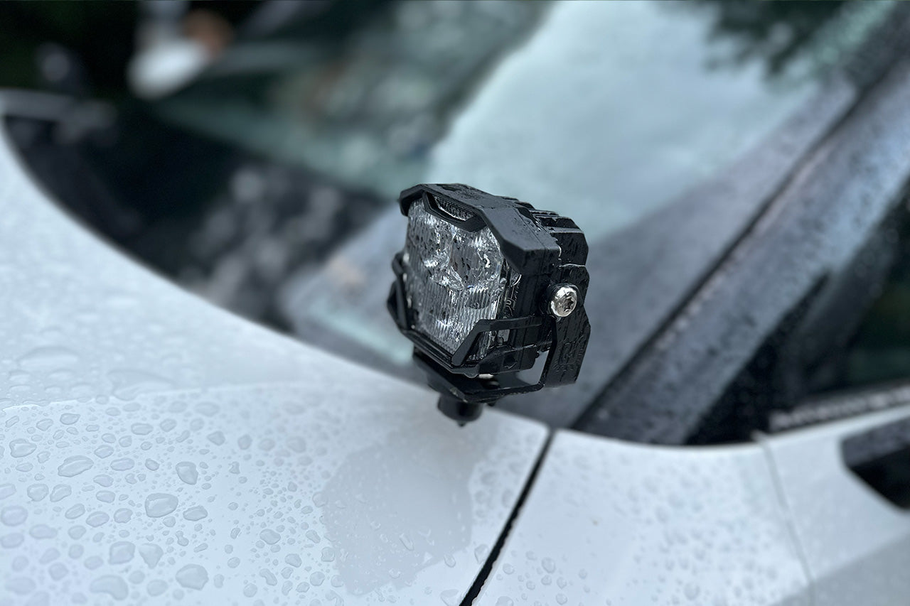 Team 1EV LED Pod A-Pillar Ditch Lights System with Morimoto 4Bangers for Rivian R1T / R1S