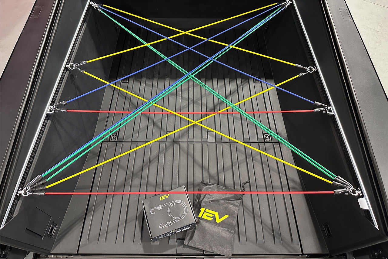 Tesla Cybertruck Bed 13 pcs Bungee Cord Strap Set with Storage Tote