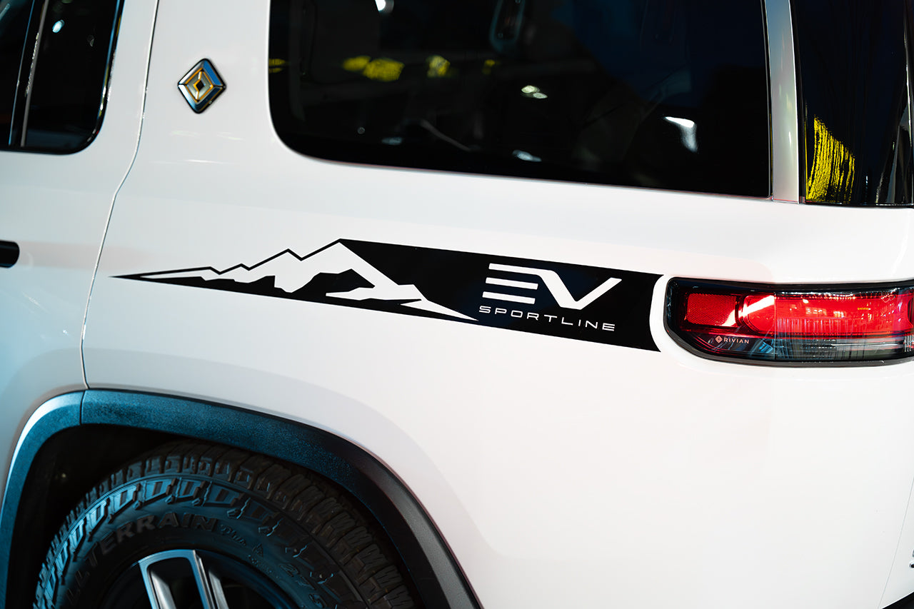 Overland Adventure Bed Side Sport Appearance Graphics Stripe Package for Rivian R1T / R1S