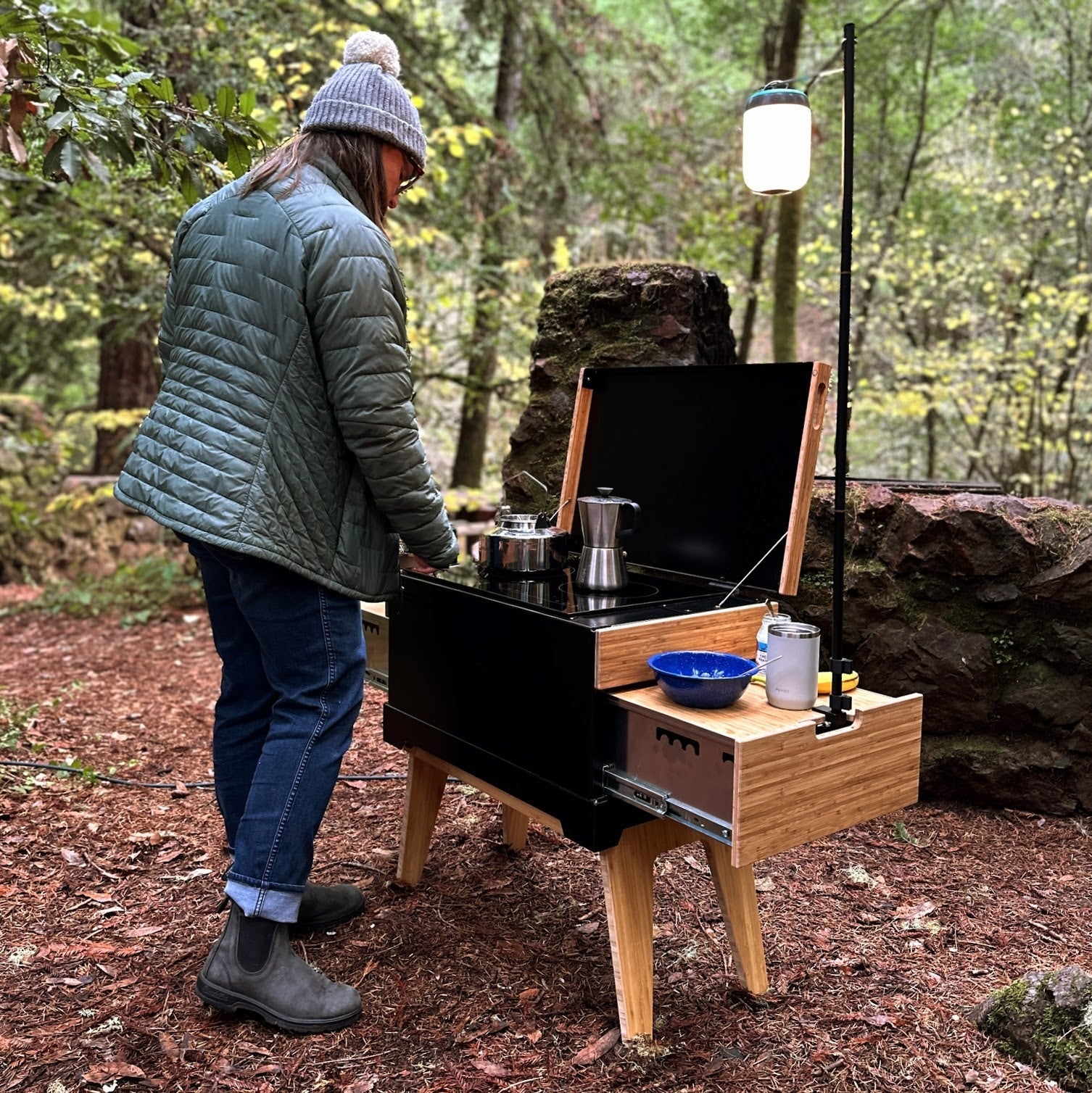 Thunderbolt Adventure Field Table – Compact Folding Bamboo Camp Table