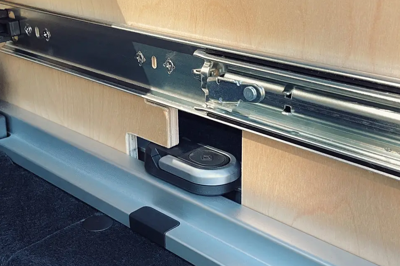 Modular Camp Kitchen, Sleep / Bedding Platform and Storage Drawer System for Rivian R1S Rear Cargo Area - by Fruble
