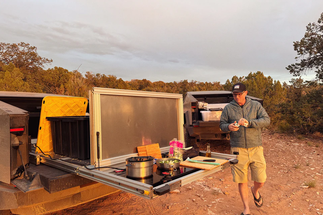 Full Length Slide-Out E-Track Bed Frame & Storage System for Tesla Cybertruck - by Fruble