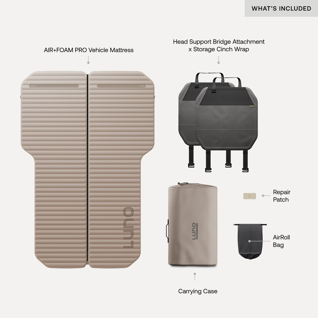 Luno Premium Custom Fit AIR+FOAM PRO Vehicle Mattress for Camp / Overland