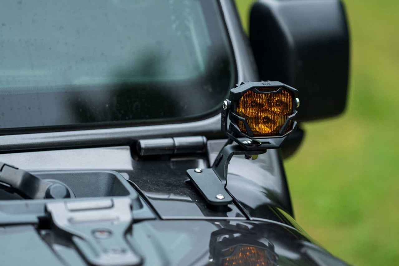 Team 1EV LED Pod A-Pillar Ditch Lights System with Morimoto 4Bangers Jeep Wrangler JL 4XE / Rubicon X 2018-Present