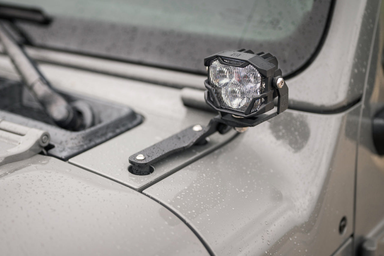 Team 1EV LED Pod A-Pillar Ditch Lights System with Morimoto 4Bangers Jeep Wrangler JL 4XE / Rubicon X 2018-Present