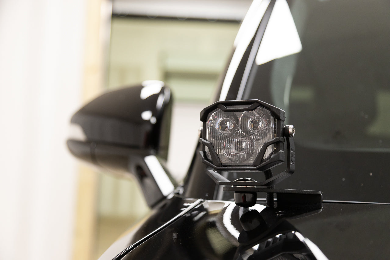 Team 1EV A-Pillar Hood Hinge LED Ditch Light Brackets for Rivian R1T / R1S