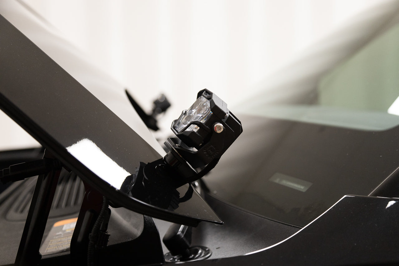 Team 1EV A-Pillar Hood Hinge LED Ditch Light Brackets for Rivian R1T / R1S