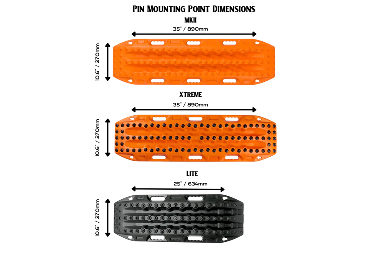 Quick-Release 17mm / 40mm Universal Mounting Pins for Maxtrax Recovery Boards
