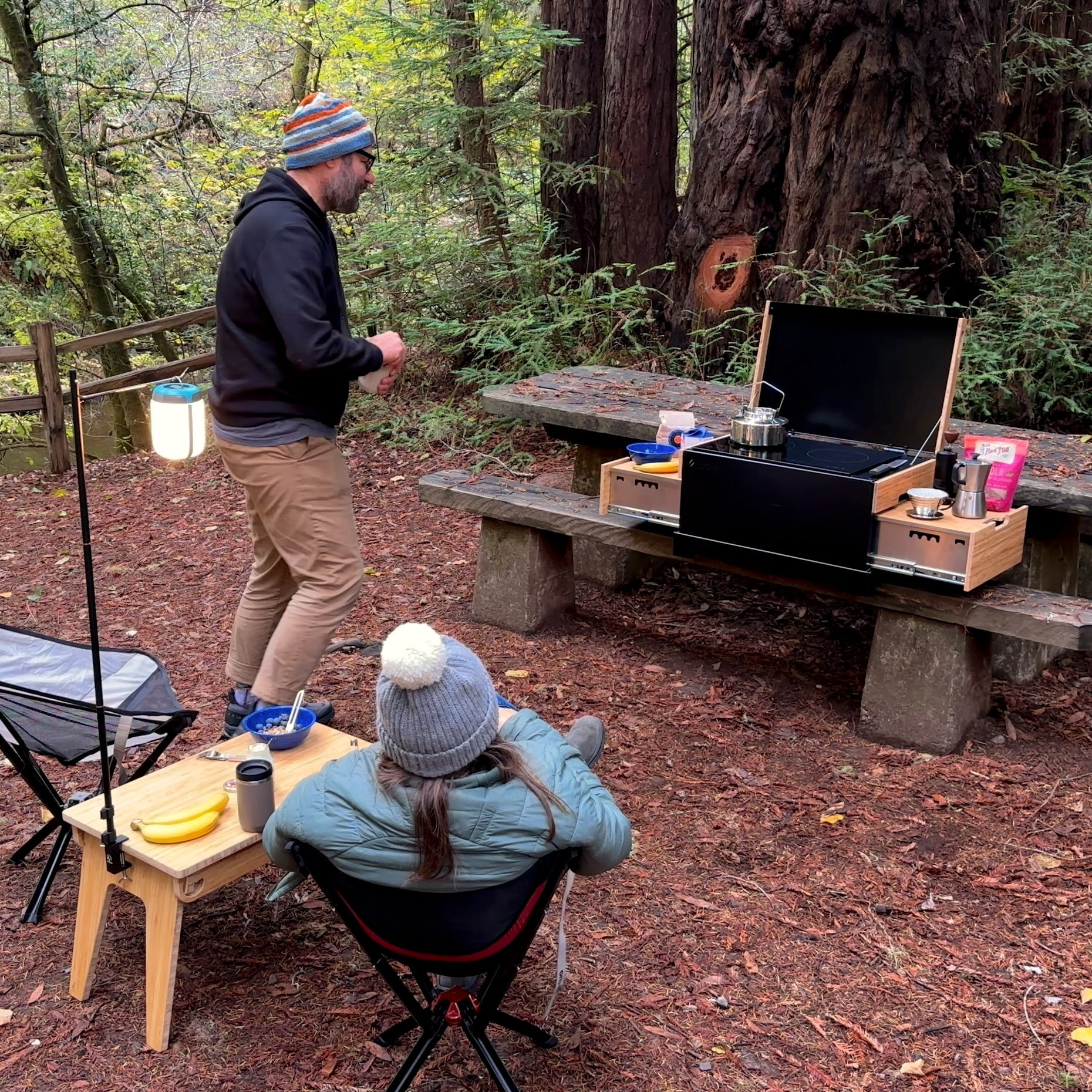 Thunderbolt Adventure Field Table – Compact Folding Bamboo Camp Table