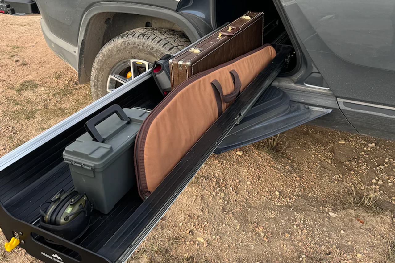 Gear Tunnel Single Sided Slide Out Trolley Sled for Rivian R1T by Range Industries