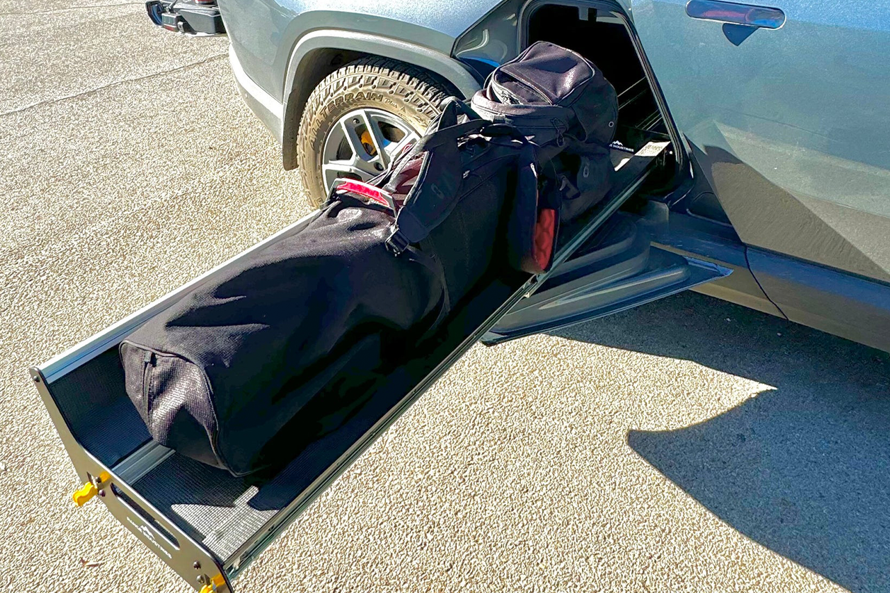 Gear Tunnel Single Sided Slide Out Trolley Sled for Rivian R1T by Range Industries