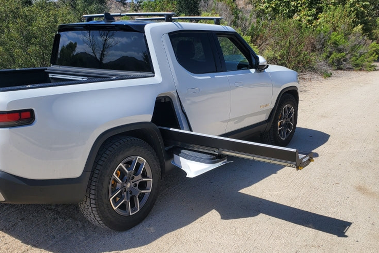 Gear Tunnel Single Sided Slide Out Trolley Sled for Rivian R1T by Range Industries