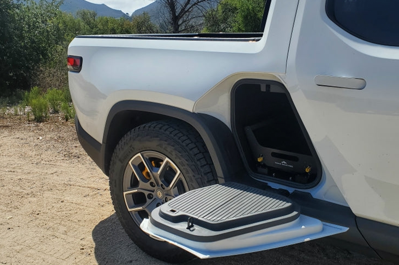 Gear Tunnel Single Sided Slide Out Trolley Sled for Rivian R1T by Range Industries