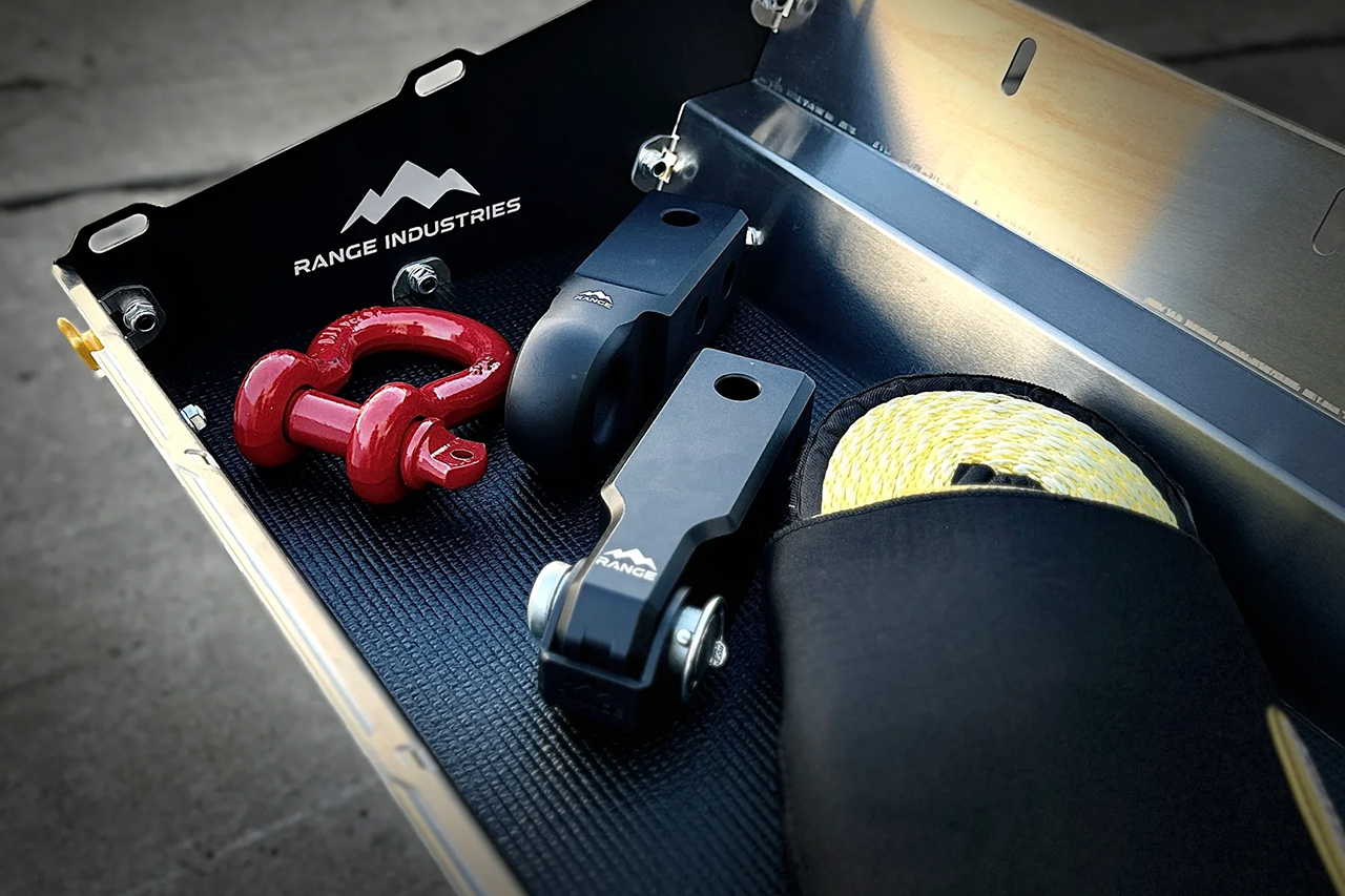 Gear Tunnel Single Sided Slide Out Trolley Sled for Rivian R1T by Range Industries