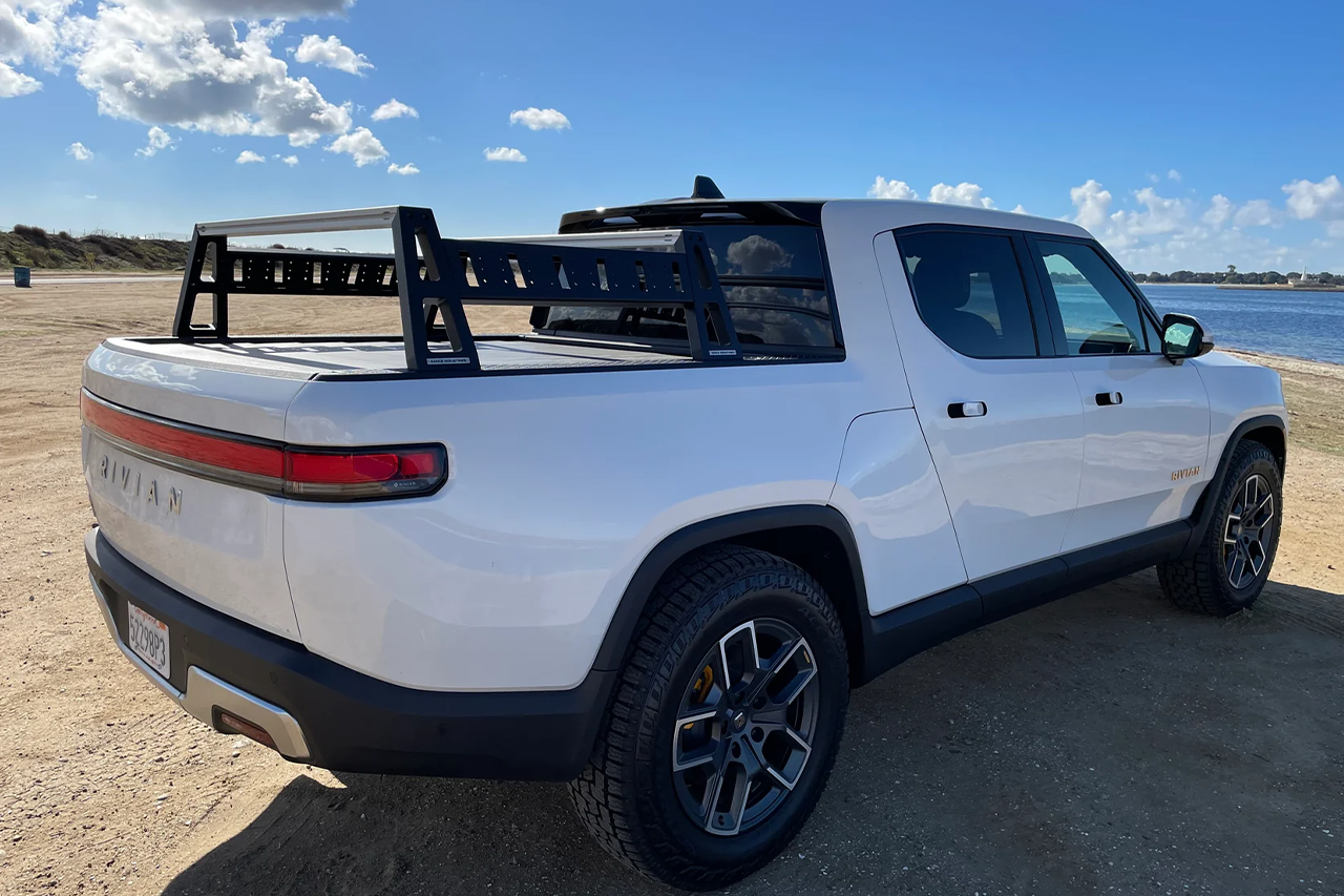 Sierra Tactical Bed Rack and Rails System for Rivian R1T by Range Industries
