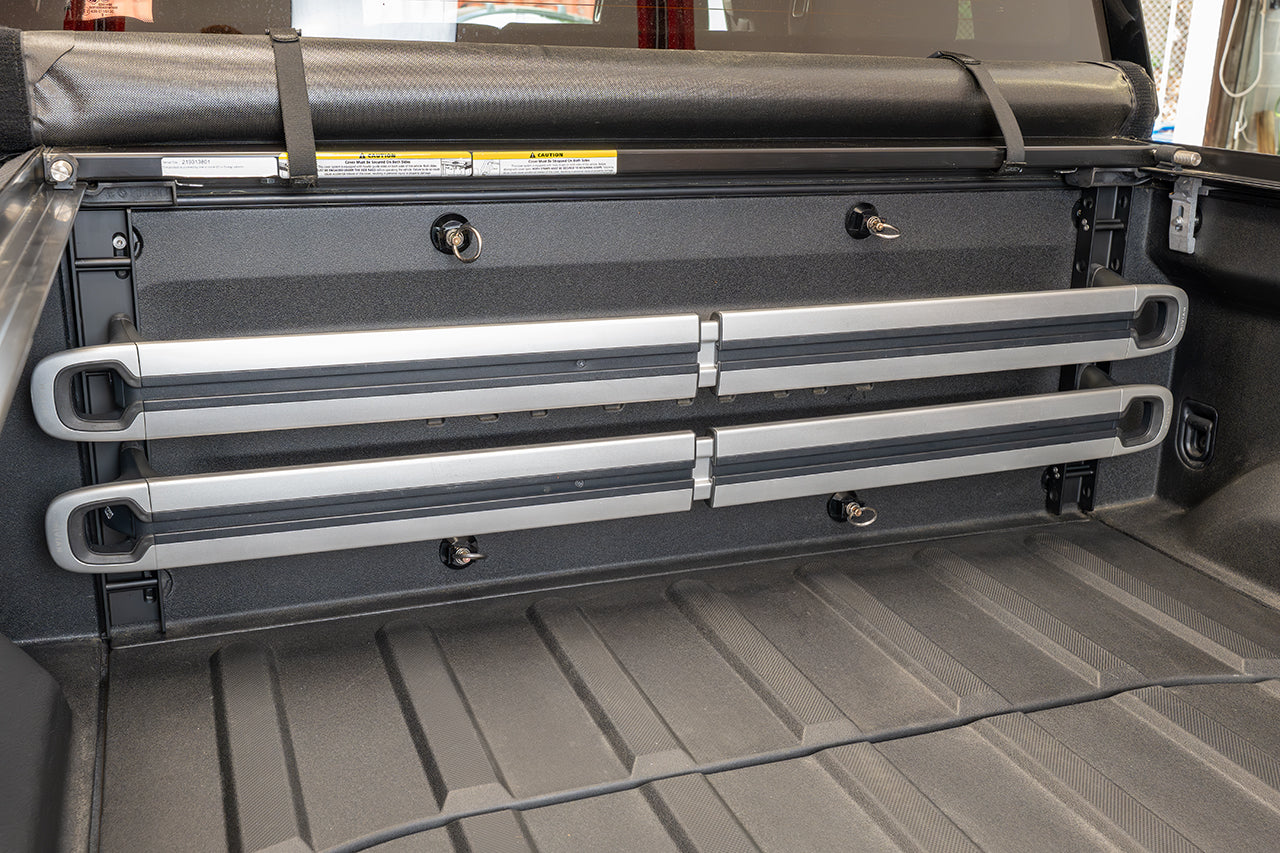 Team 1EV Cargo Crossbar Storage Mounts for Truck Bed or Garage Wall for Rivian R1S / R1T