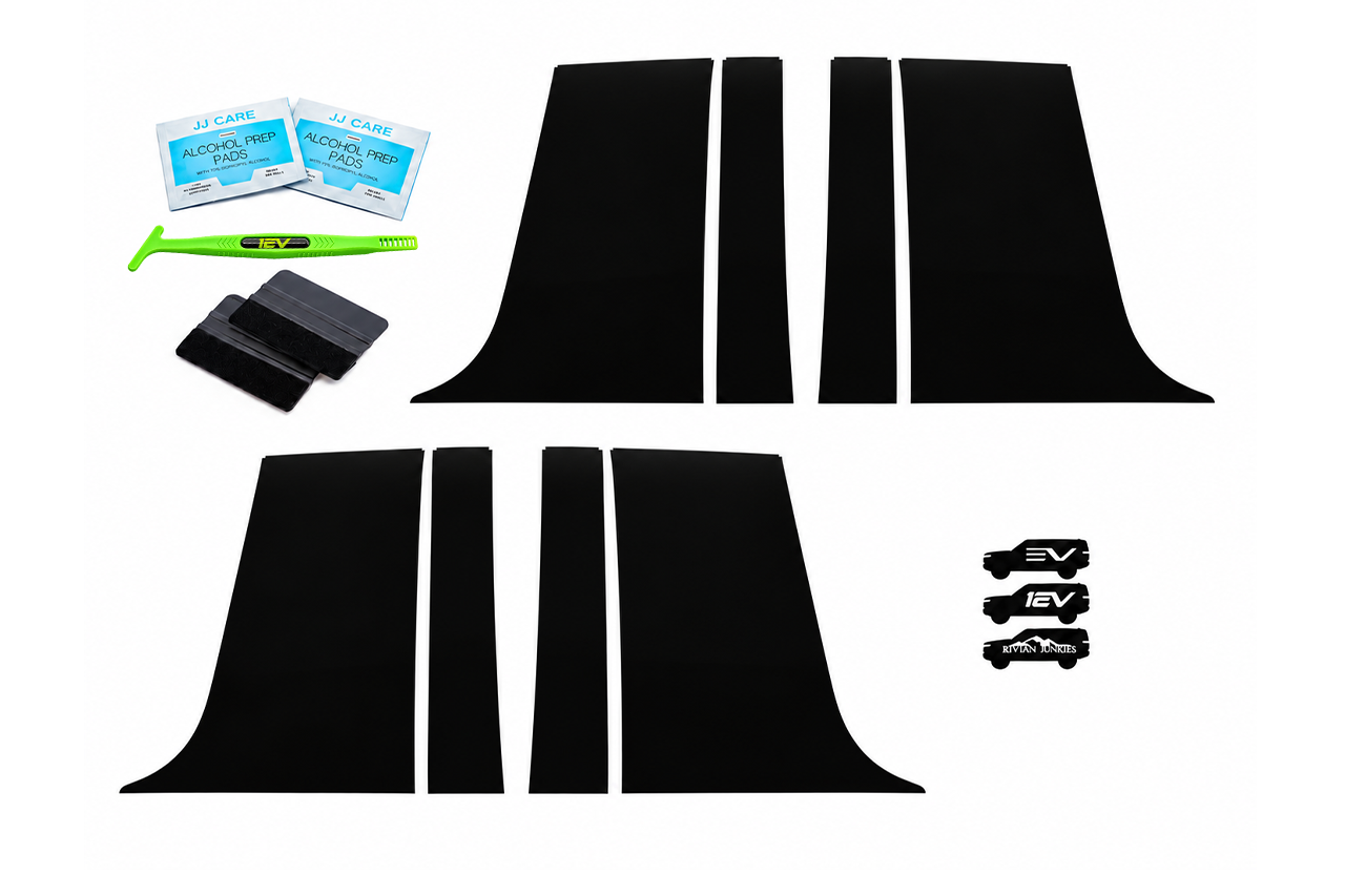 C-Pillar Delete Black-Out Trim Vinyl Wrap Complete DIY Kit for Rivian R2