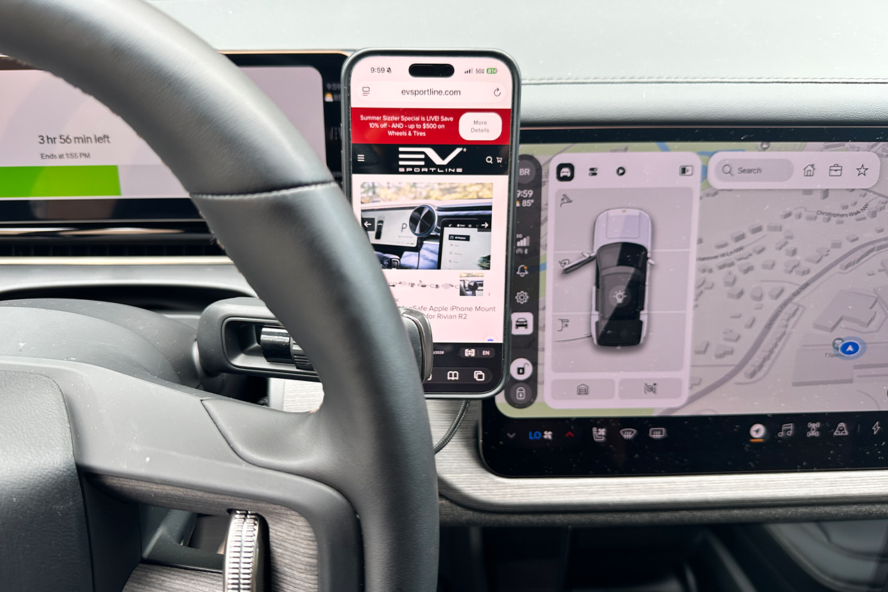 Adjustable MagSafe Apple iPhone Mount & Wireless Charger for Rivian R2