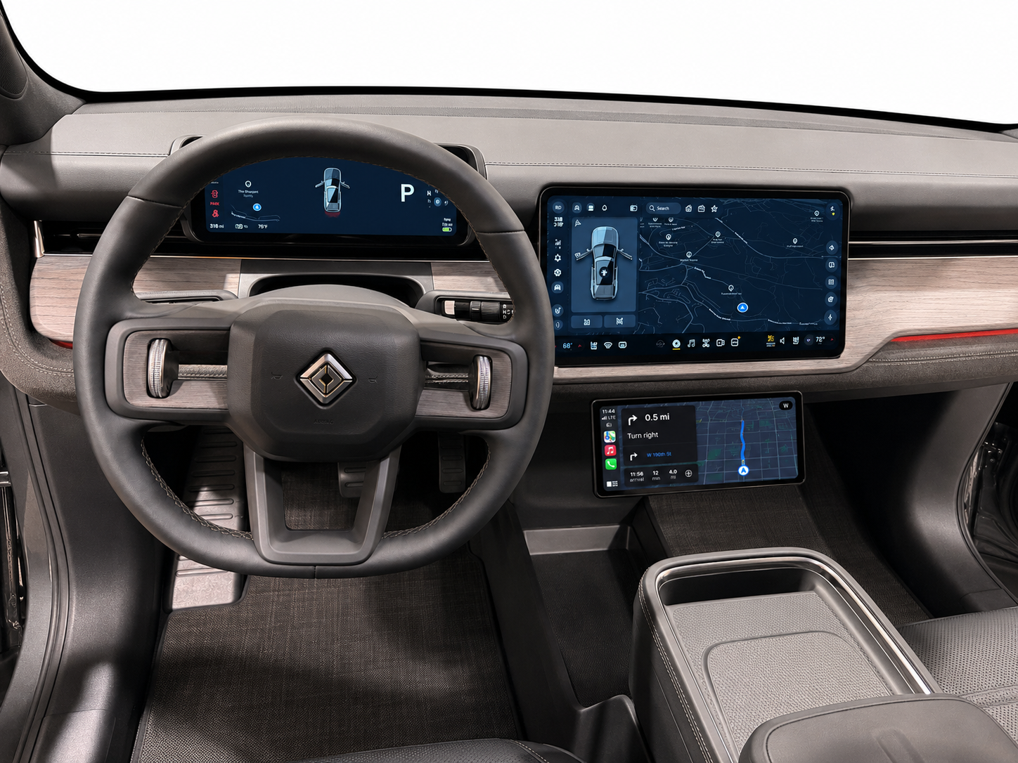 Apple CarPlay / Android Auto Smart Dash Screen for Rivian R2 by Team 1EV