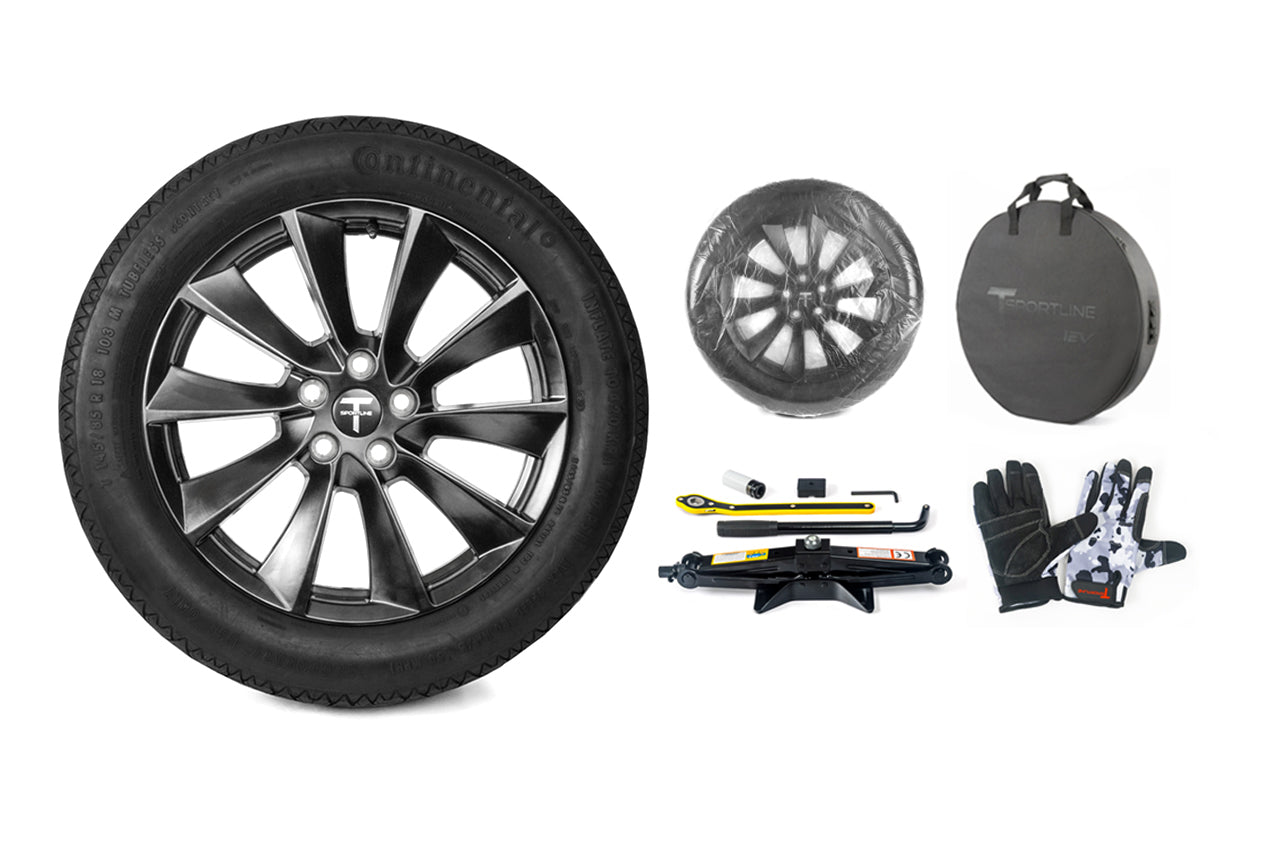 Tesla Compact Spare Wheel & Tire - optional Jack / Lug Tool Kit