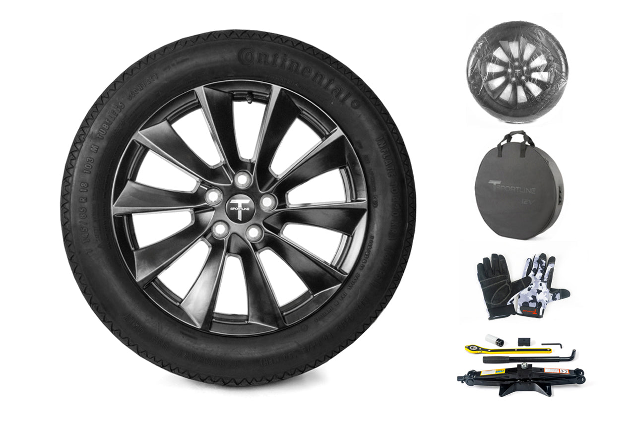Tesla Compact Spare Wheel & Tire - optional Jack / Lug Tool Kit