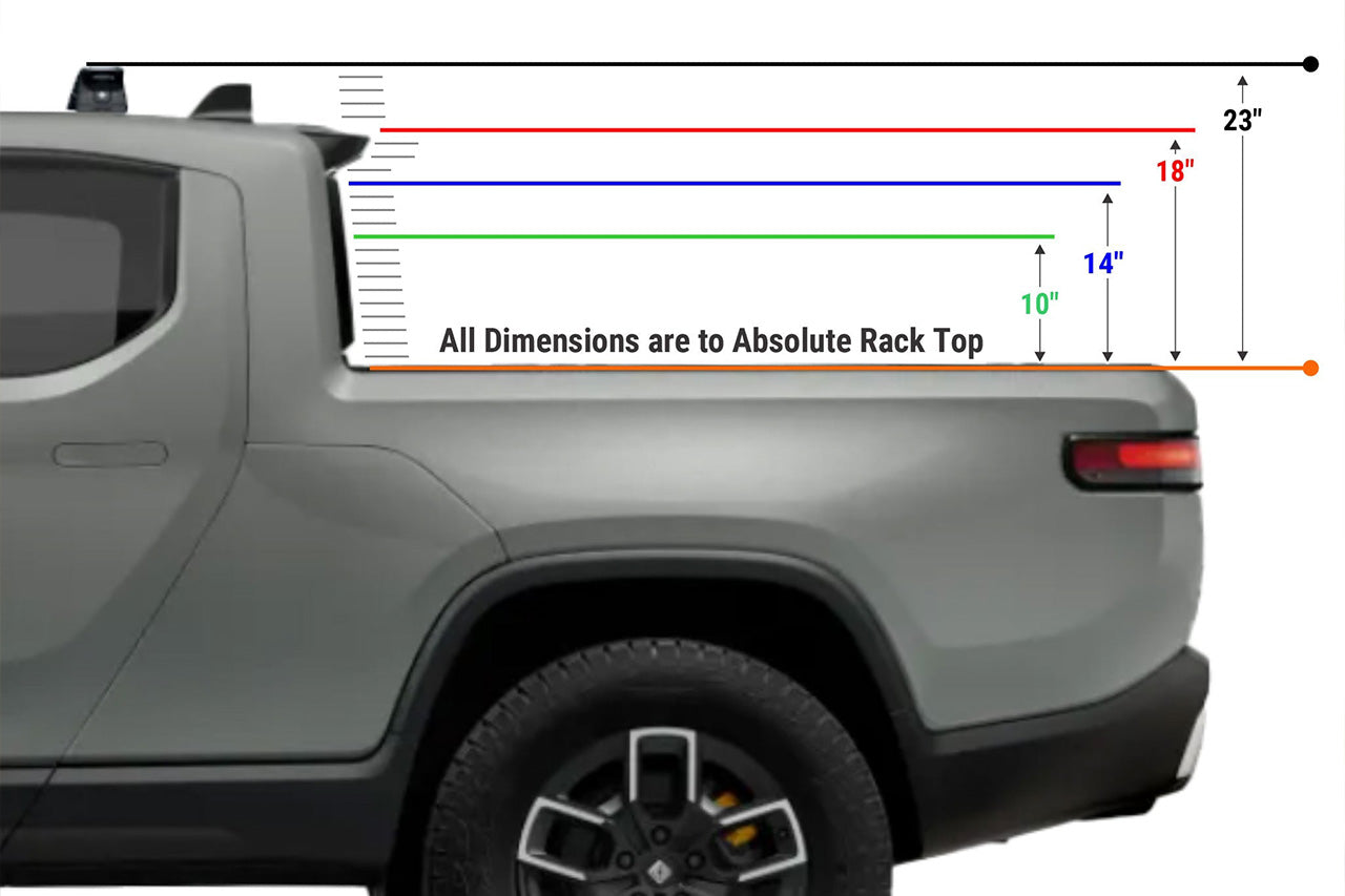 XTR1 Modular Aluminum T-Slot Bed Rack for Rivian R1T by Xtrusion Overland