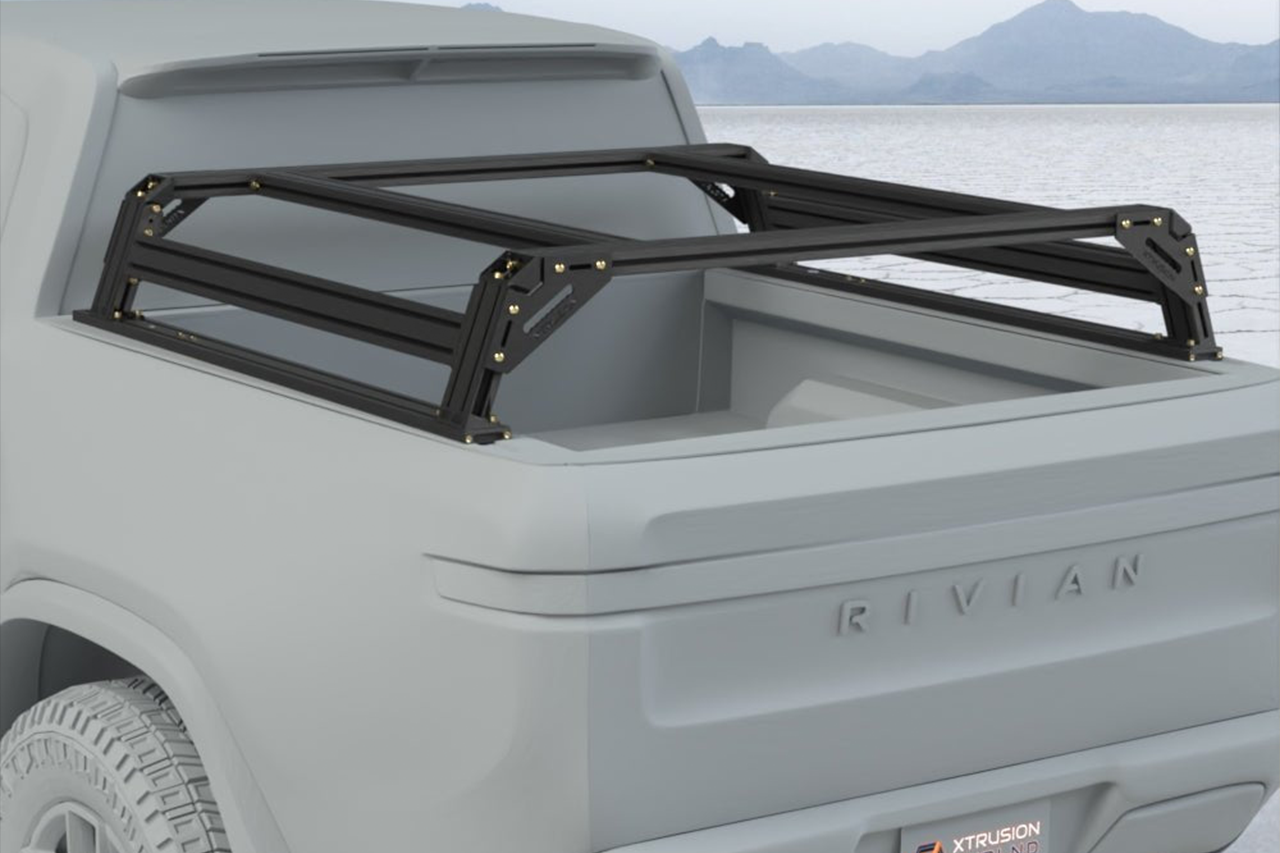 XTR1 Modular Aluminum T-Slot Bed Rack for Rivian R1T by Xtrusion Overland