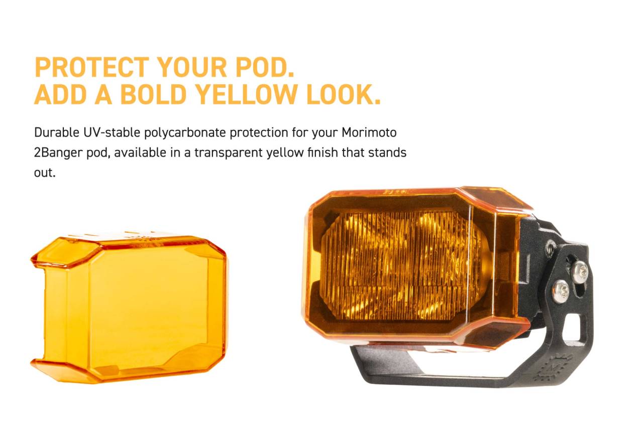 Morimoto 1Banger / 2Banger / 4Banger LED Pod Blackout / Yellow (Amber) Hard Covers (set of 2)