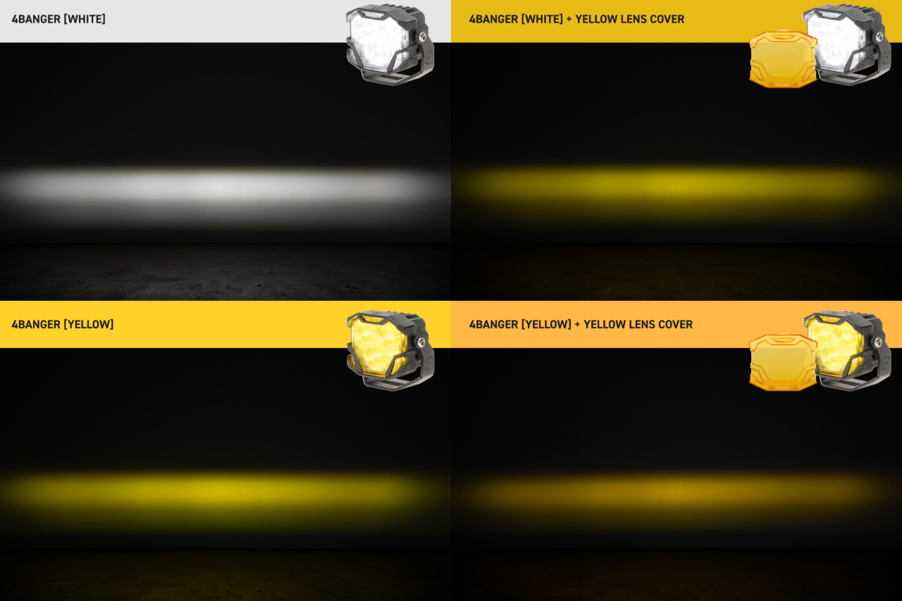 Morimoto 1Banger / 2Banger / 4Banger LED Pod Blackout / Yellow (Amber) Hard Covers (set of 2)