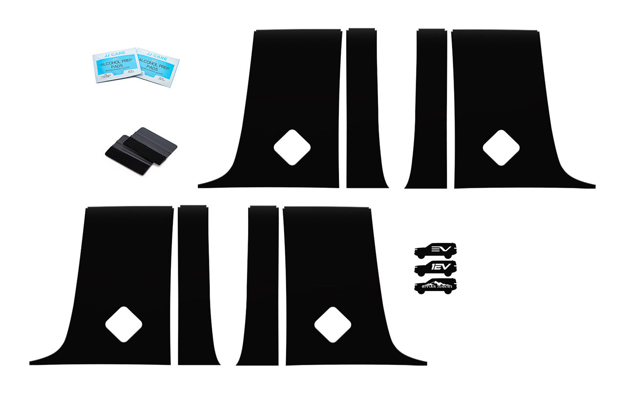 C-Pillar Delete Black-Out Trim Vinyl Wrap Complete DIY Kit for Rivian R1S
