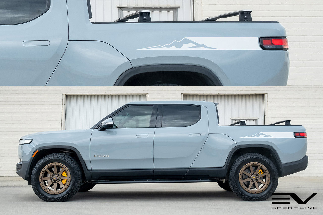 Overland Adventure Bed Side Sport Appearance Graphics Stripe Package for Rivian R1T / R1S