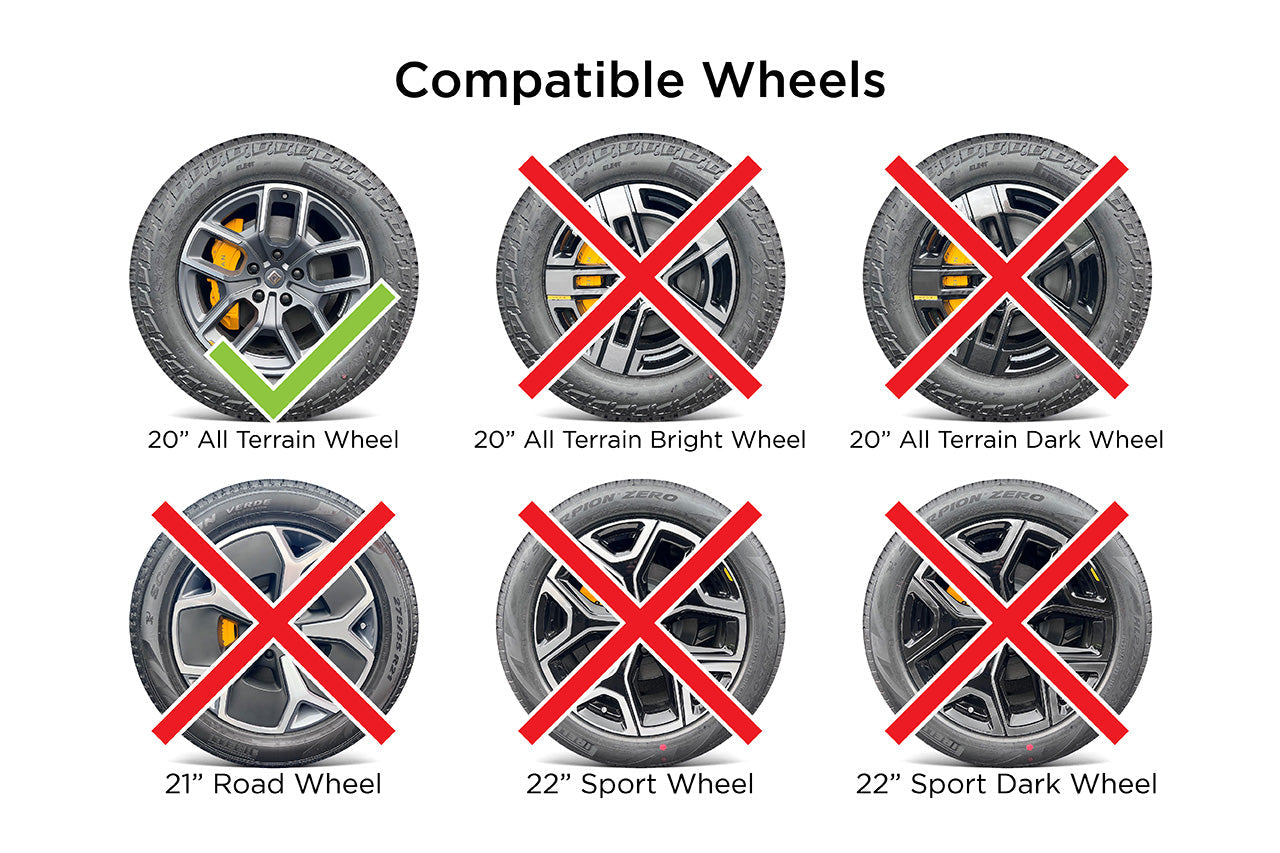 OPEN BOX Special! Aero Spoke Wheel Insert Covers for Five Spoke Rivian R1T / R1S 20" All-Terrain Wheels