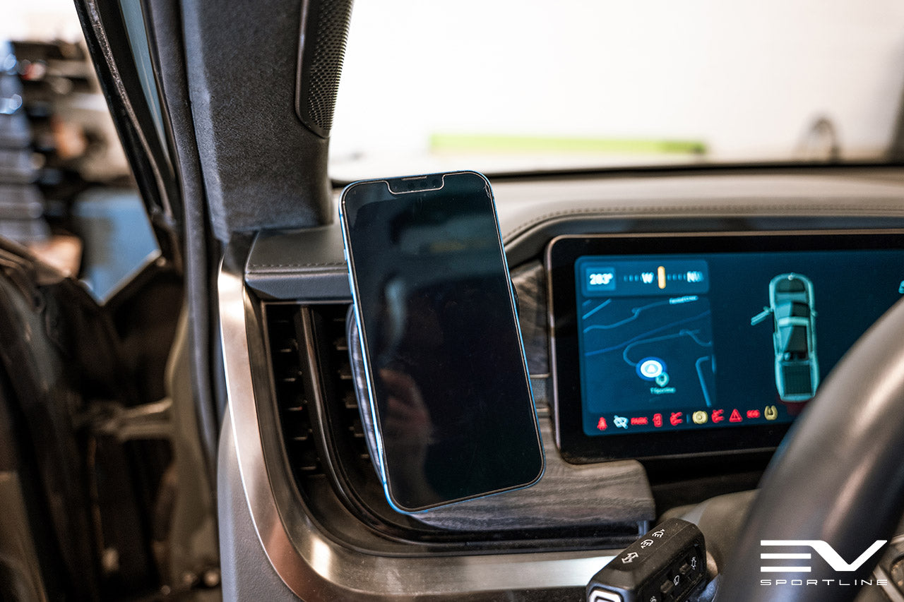 Dashboard Phone Mount with MagSafe Charger & Plug-and-Play Hardwire Kit for Rivian R1T / R1S