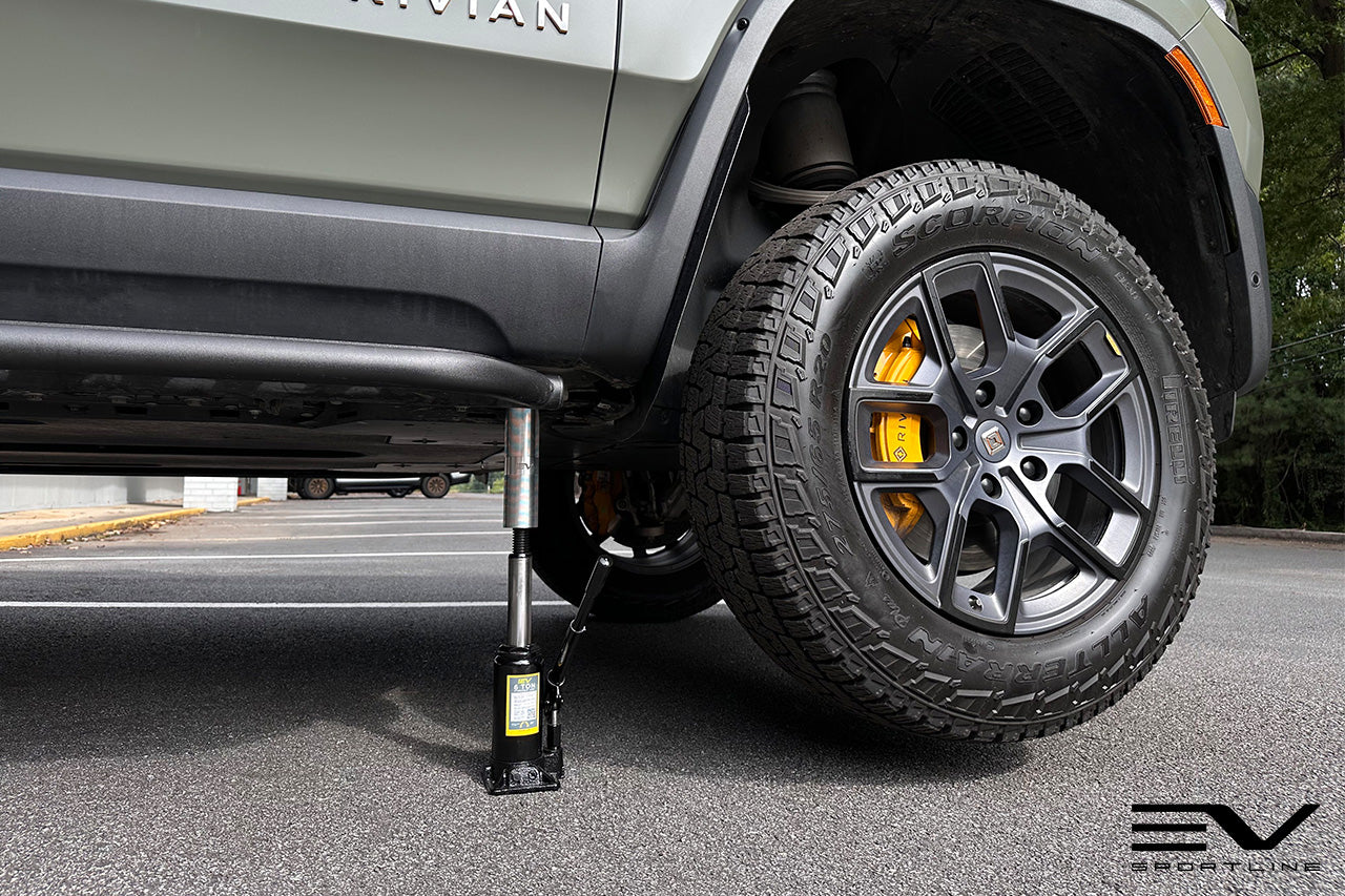 6 Ton Team 1EV Bottle Jack & Billet Aluminum Lifting Extension Pad Puck for Rivian R1T / R1S