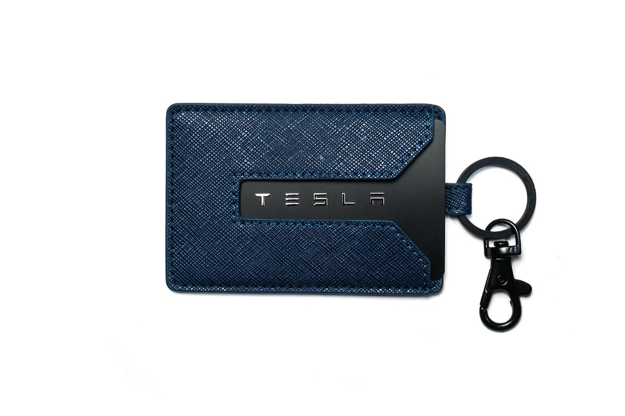 Tesla Model S 3 X Y Cybertruck Color Matched Leather Key Card Holder