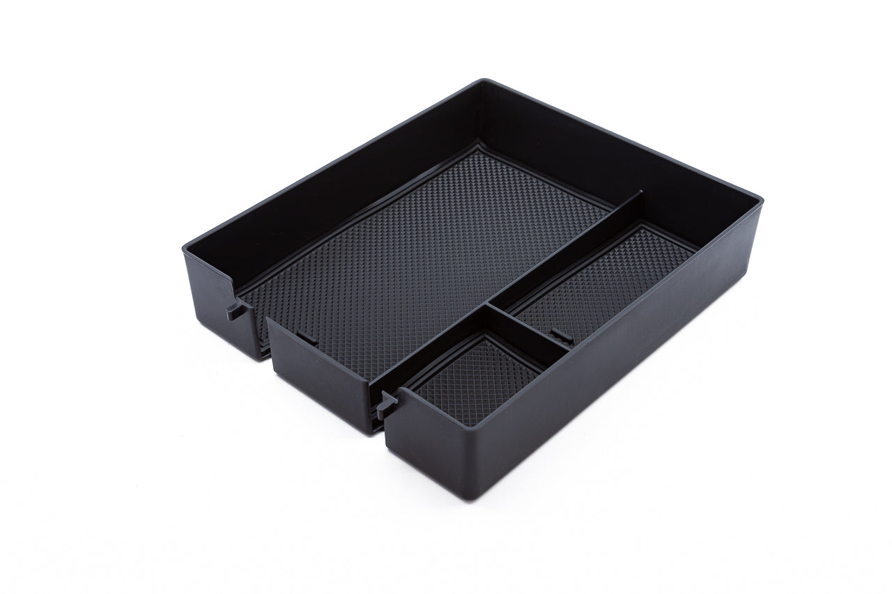 Center Armrest Console Silicone Lined 3-Pocket Composite Organizer Tray for Rivian R1T / R1S