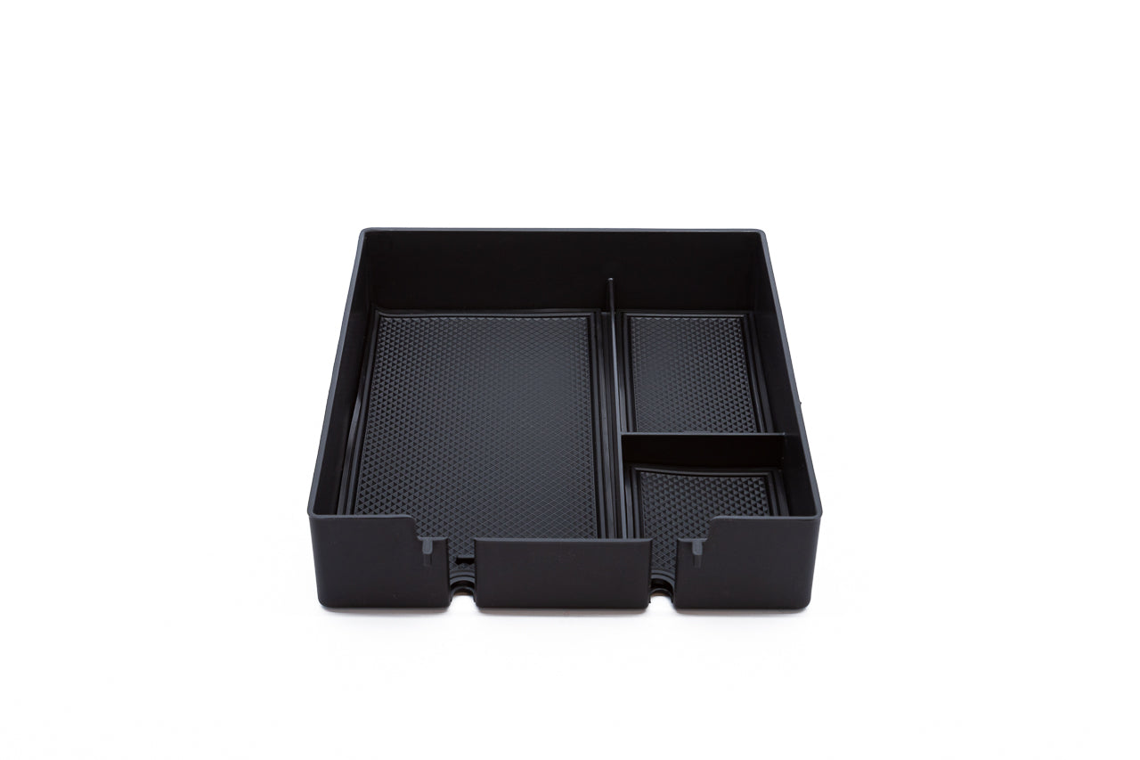 Center Armrest Console Silicone Lined 3-Pocket Composite Organizer Tray for Rivian R1T / R1S