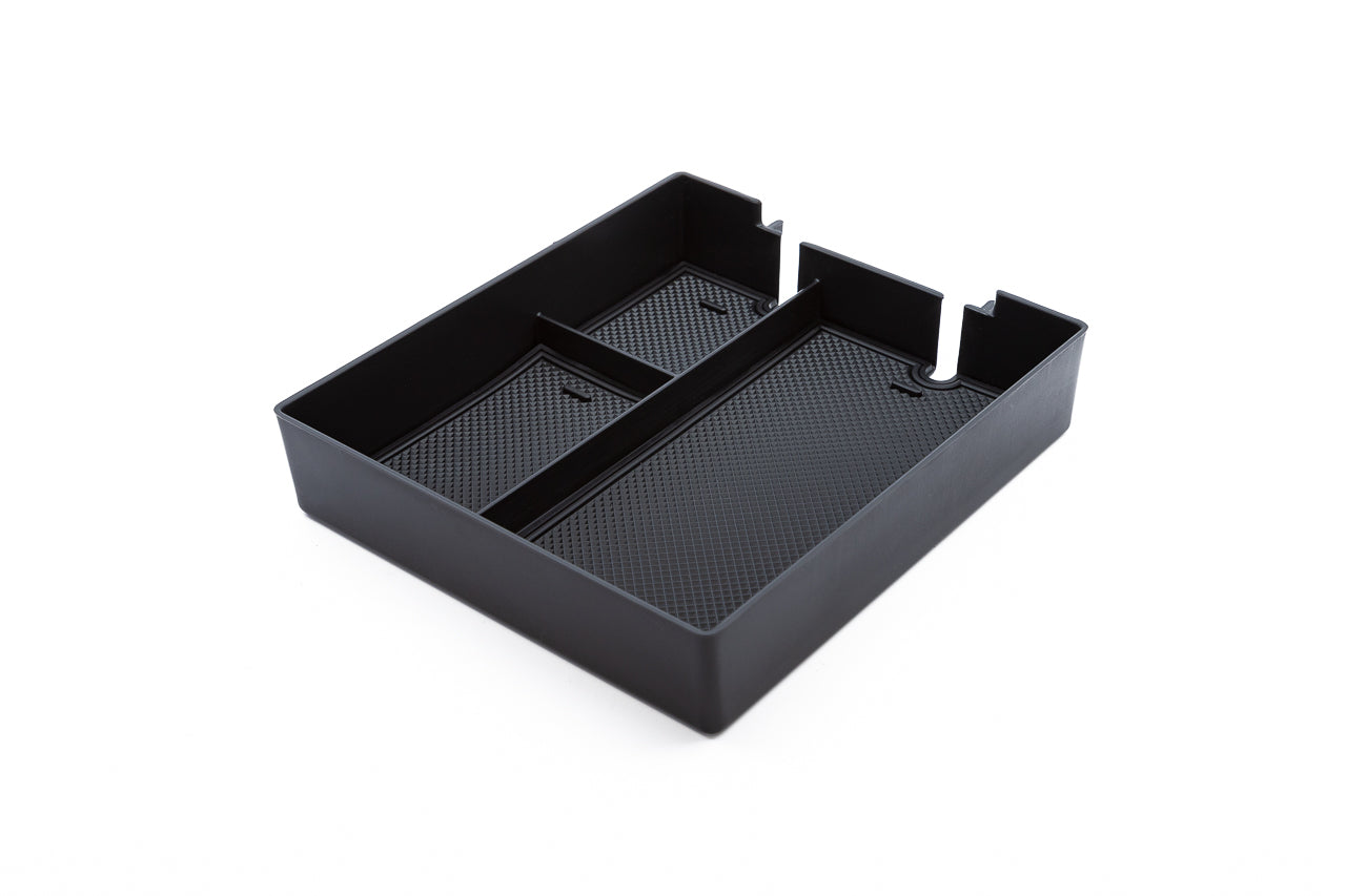Center Armrest Console Silicone Lined 3-Pocket Composite Organizer Tray for Rivian R1T / R1S