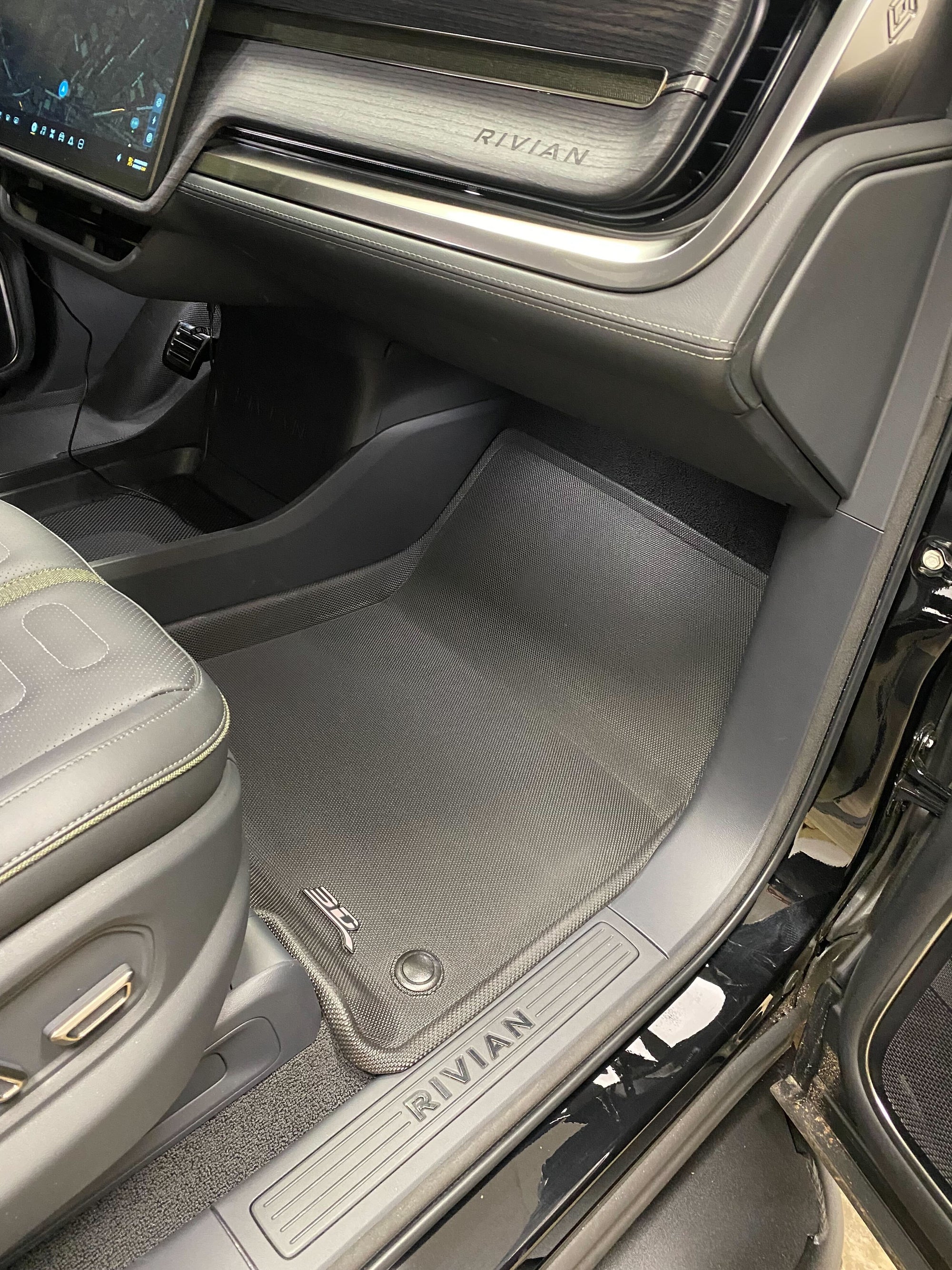All-Weather Floor & Frunk Mats by 3D MAXpider KAGU Series Custom Fit for Rivian R1T / R1S