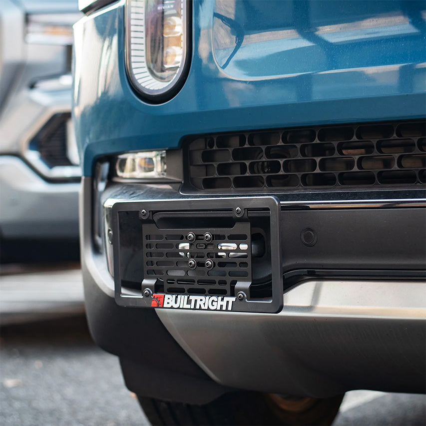 No Mods Bolt-On License Plate Mount Kit for Rivian R1T / R1S by BuiltRight