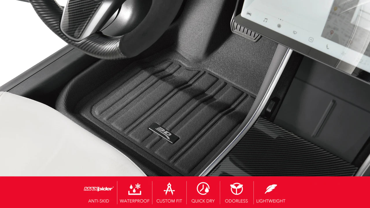 Tesla Model 3 MAXpider 3D Elitect All-Weather Custom Fit Floor Liner Mats (set of 3)
