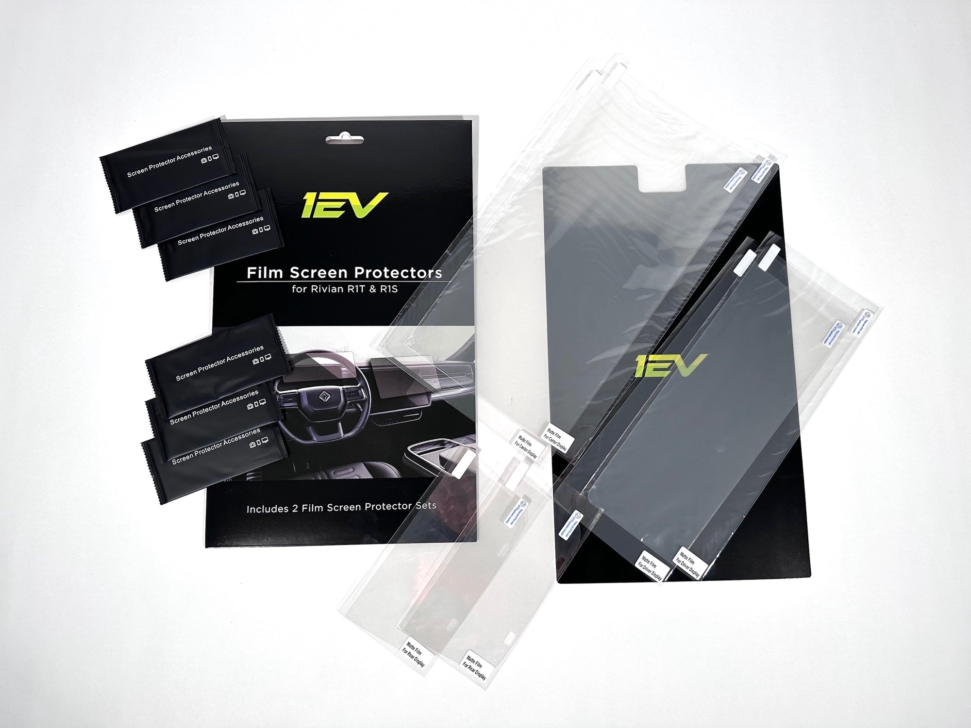 Team 1EV Anti-Glare Touch Screen Protectors for Rivian R1T / R1S - All 3 Screens (Driver, Center, Rear)