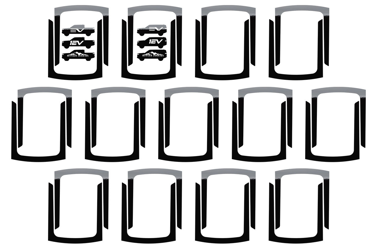 Black-Out Accent Vinyl Spoke Decals for Rivian R1T / R1S Factory 20" All Terrain Wheels