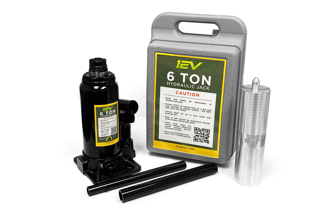 6 Ton Team 1EV Bottle Jack & Billet Aluminum Lifting Extension Pad Puck for Rivian R1T / R1S