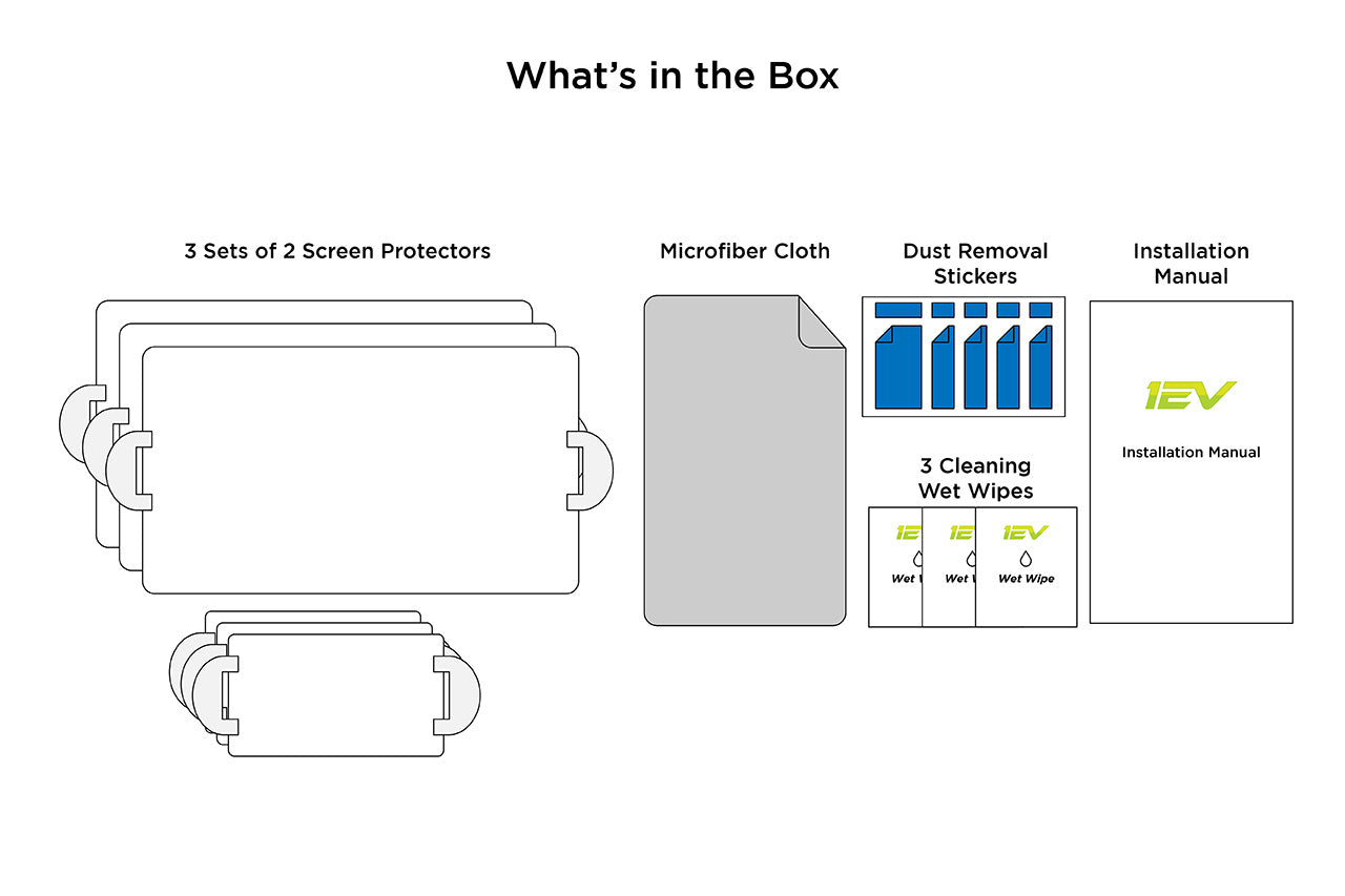 Tesla Model S / X Center & Rear Dash Touchscreen Protector Covers - High Definition Clear Screen Shield