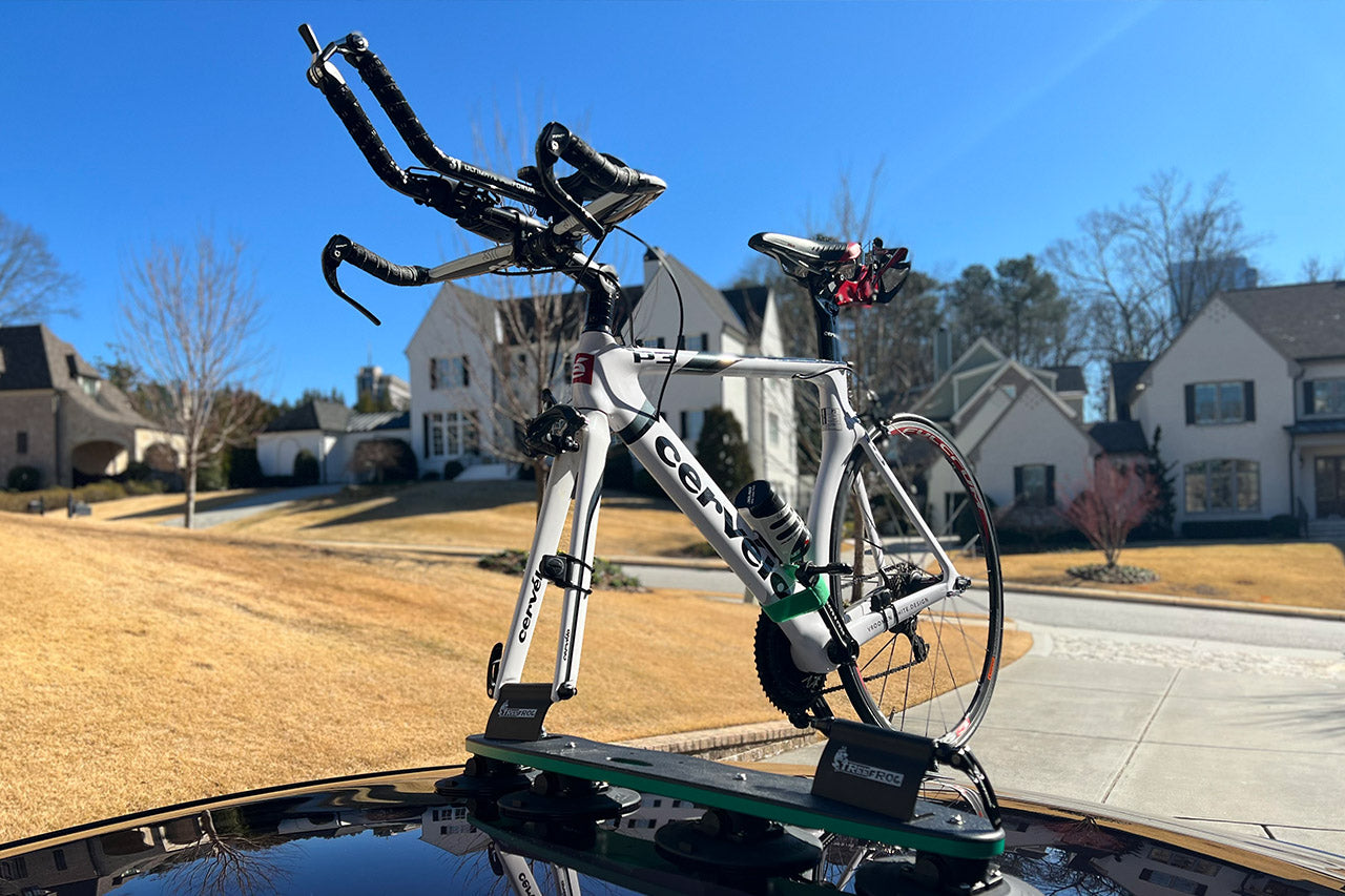 TreeFrog Pro 2 Vacuum Mounted Roof Mount Road & Mountain Bike Double Rack