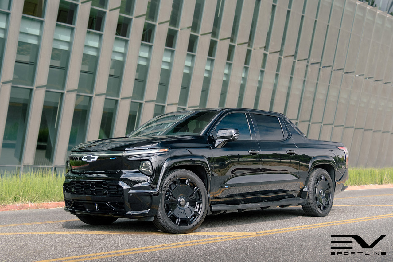 Black Chevrolet Silverado EV RST with 24" CT10 Forged Wheels