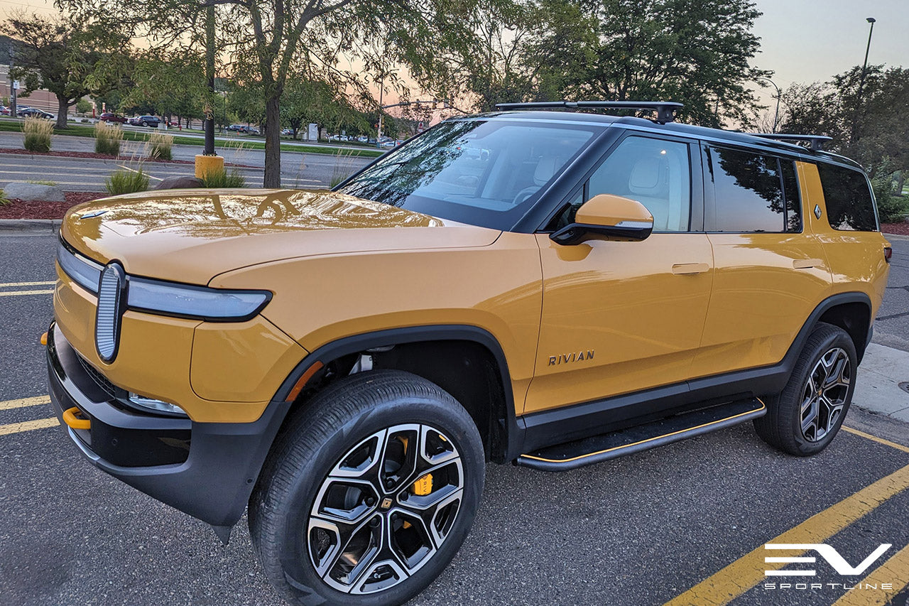 Compass Yellow Rivian R1S with Triple Square Running Board